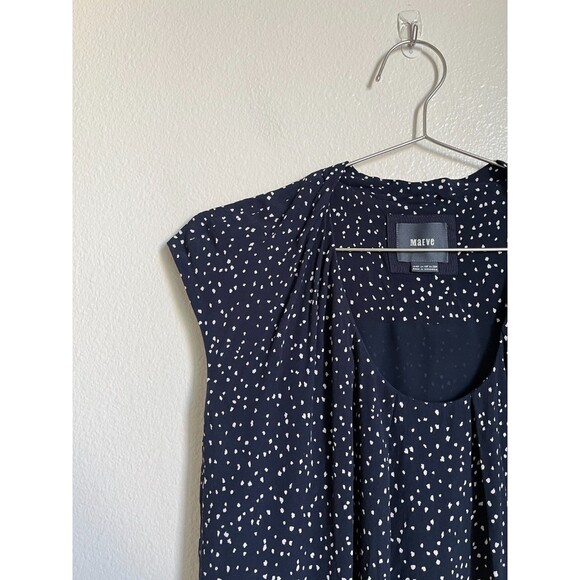 Maeve Anthropologie Au Revoir Dress in Speckled Navy Size 6 PETITE - Picture 2 of 7